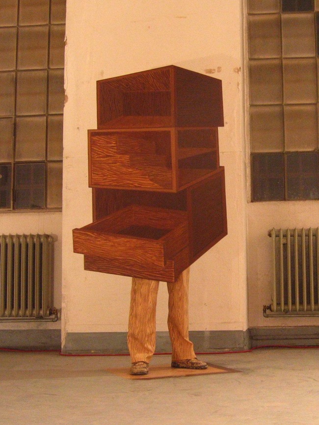 Jan Mioduszewski - Man furniture, 2008-oil-and-distemper-on-a-board still-performance