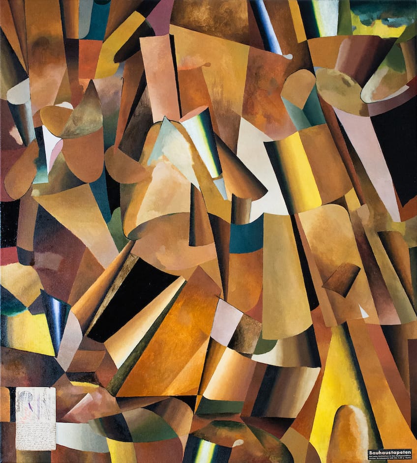 Mateusz Szczypiński, Bauhaustapeten, 2018, oil on canvas, 100x90 cm
