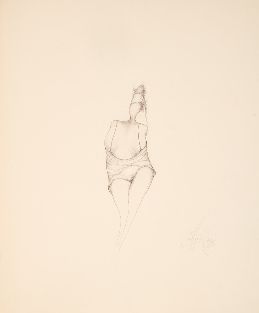 Bożena Wahl, Ślepy erotyzm, 1978, tusz na papierze, 43 x 52 cm